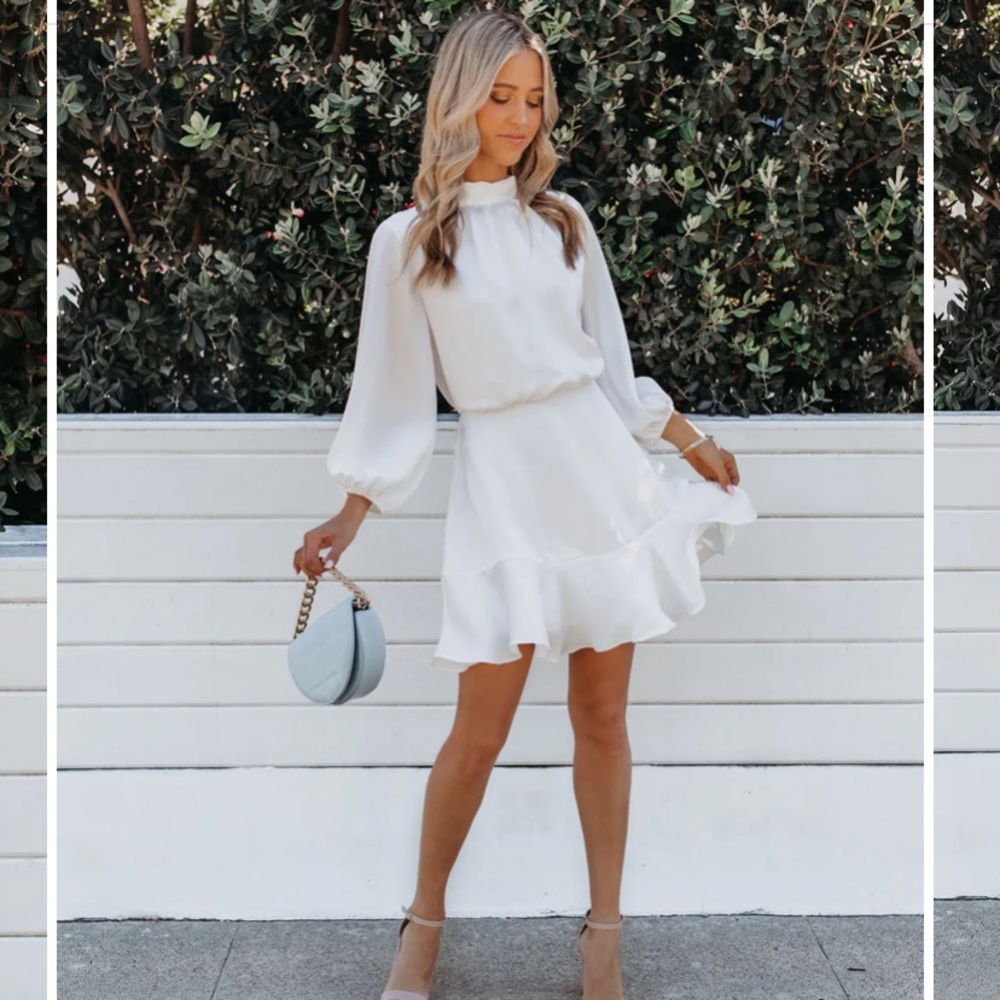VICI call me angel textured white dress.Worn for a few hours to bridal shower.